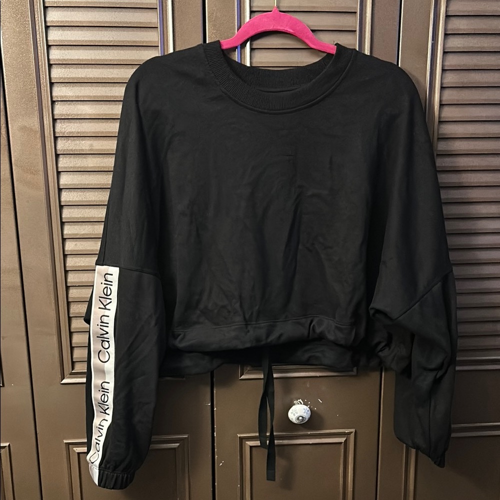 Calvin Klein Black Sweatshirt with Logo Sleeve